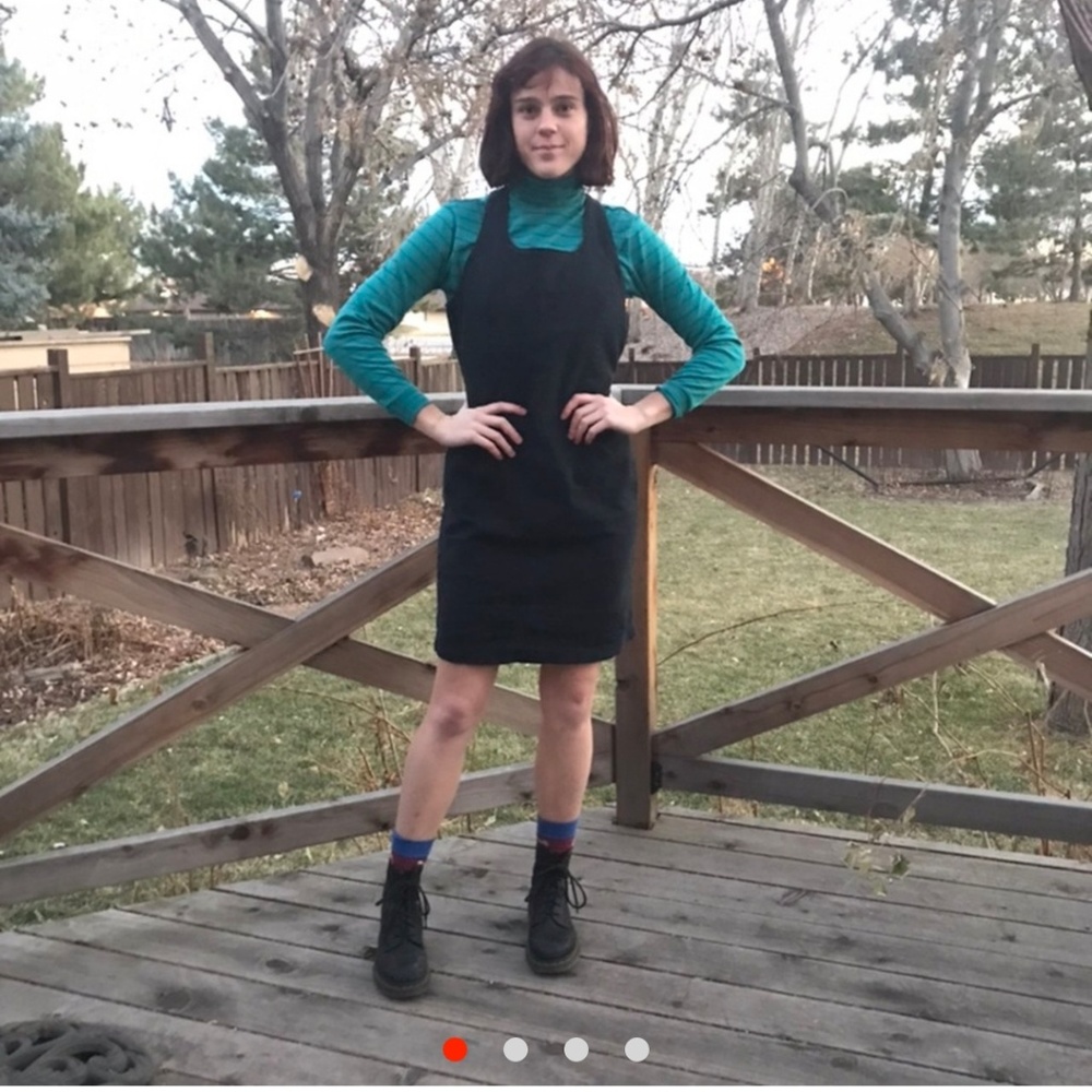 Black linen dress